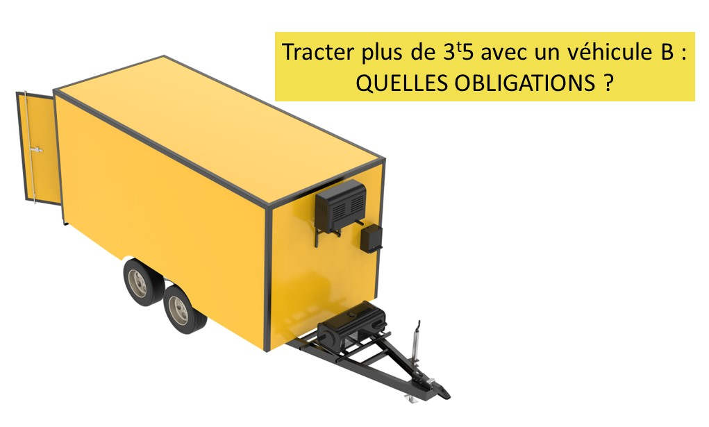 Véhicule B tractant un plus de 3t5